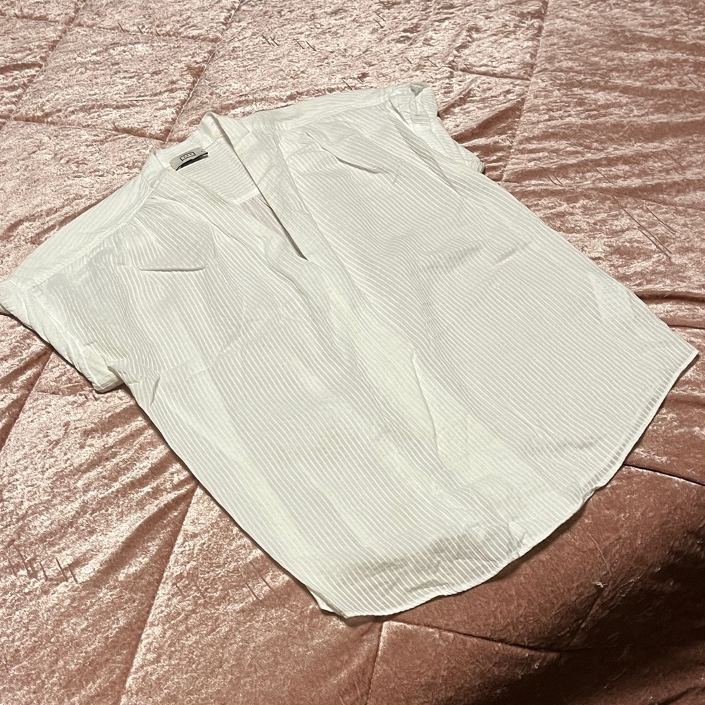 AYR Ivory Textured Short Sleeve Top